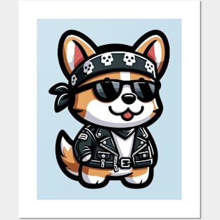 motorbike gang corgi Posters and Art